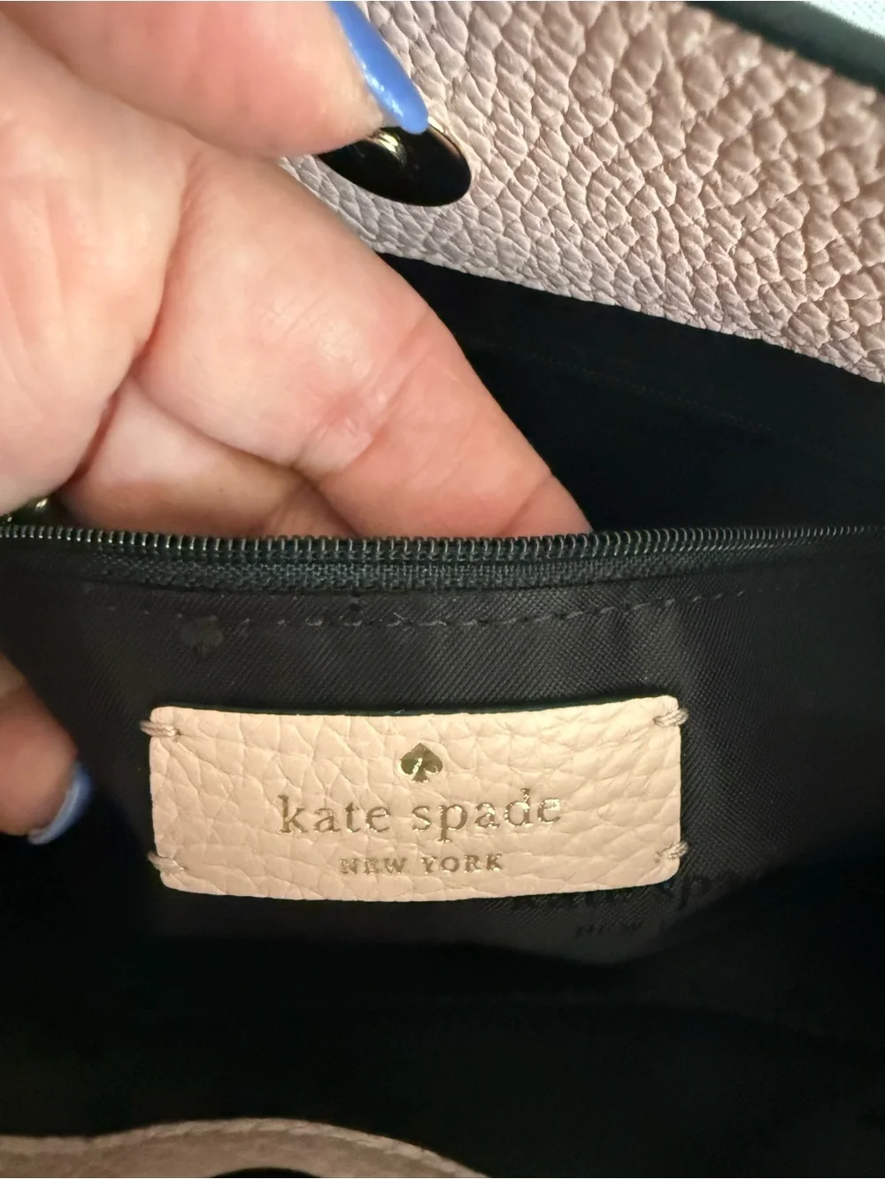 kate spade Black Pebbled Leather Shoulder Bag with Gold Hardware